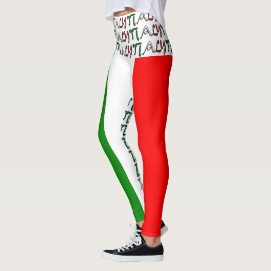 イタリアのおもしろいなイタリアンな旗il Tricoloreのタイポグラフィ レギンス (左)