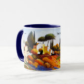 イタリアのかわいい芸術的ねこマグカップ マグカップ (正面左)