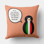 イタリアのしゃべるペンギンさんカスタマイズ商品 クッション (裏面)