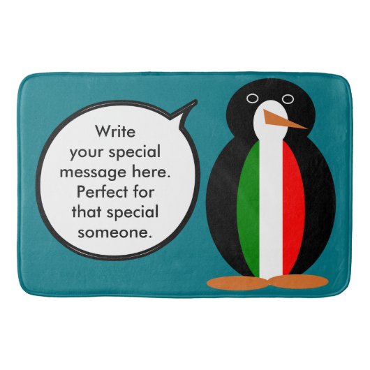 イタリアのしゃべるペンギンさんカスタマイズ商品 バスマット (正面)