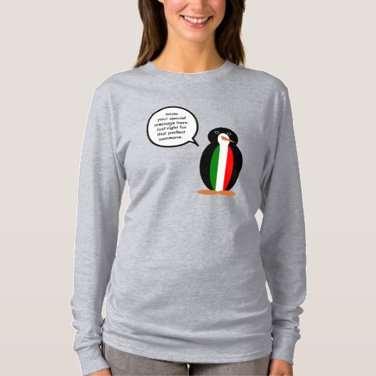 イタリアのしゃべるペンギンさんカスタマイズ商品 Tシャツ (正面)