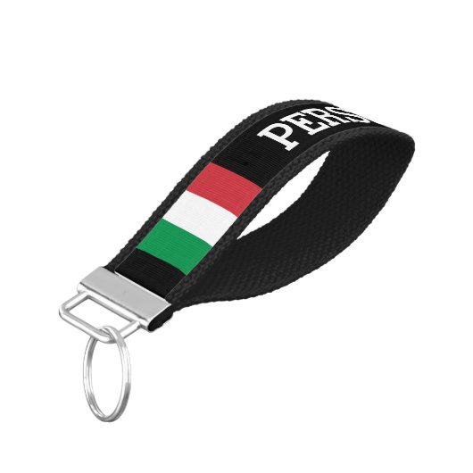 イタリアのためのカスタムでイタリアンな旗の手首のkeychain リストバンドキーホルダー (アングル下)