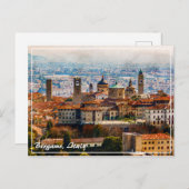 イタリアのはがき,ベルガモのシッタアルタ ポストカード (正面/裏面)