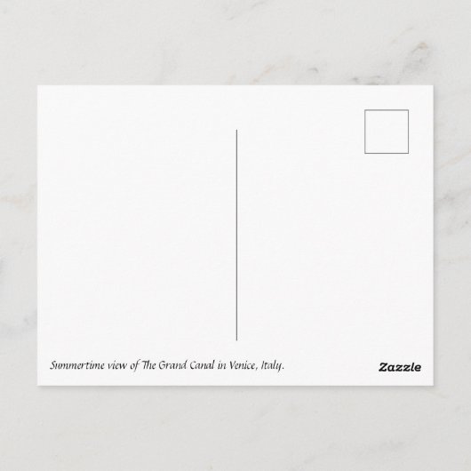 イタリアのはがき、大運河、ヴェネツィア。 ポストカード (裏面)