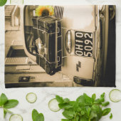 イタリアのふきんのヴィンテージフィアット500 キッチンタオル (折り畳み)