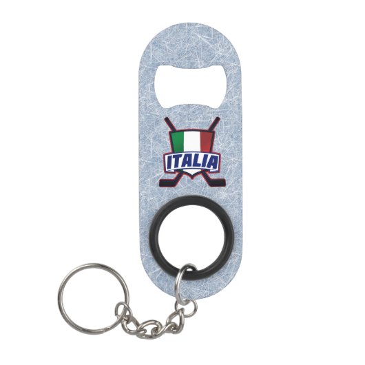イタリアのアイスホッケーロゴ キーホルダー栓抜き (正面)