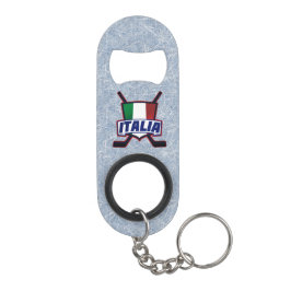 イタリアのアイスホッケーロゴ キーホルダー栓抜き
