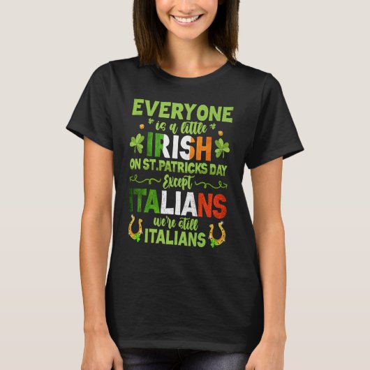 イタリアのアイルランド国旗ShamrockアイルランドSt patricks day Tシャツ (正面)