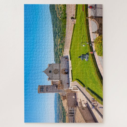 イタリアのアッシジにある聖フランシス大聖堂の眺め ジグソーパズル (縦)