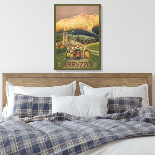 イタリアのアブルッツォのためのヴィンテージ旅行ポスター。 キャンバスプリント (インサイチュ (寝室))