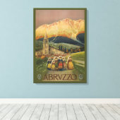 イタリアのアブルッツォのためのヴィンテージ旅行ポスター。 キャンバスプリント (インサイチュ (ウッドフロア))