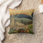 イタリアのアブルッツォのためのヴィンテージ旅行ポスター。 クッション (ブランケット)