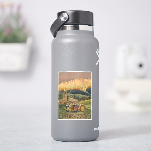 イタリアのアブルッツォのためのヴィンテージ旅行ポスター。 シール (HydroFlask)