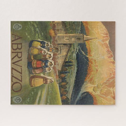 イタリアのアブルッツォのためのヴィンテージ旅行ポスター。 ジグソーパズル (横)