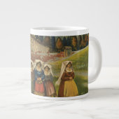 イタリアのアブルッツォのためのヴィンテージ旅行ポスター。 ジャンボコーヒーマグカップ (正面右)