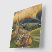 イタリアのアブルッツォのためのヴィンテージ旅行ポスター。 スクエア壁時計 (傾斜)