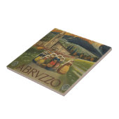 イタリアのアブルッツォのためのヴィンテージ旅行ポスター。 タイル (側面)