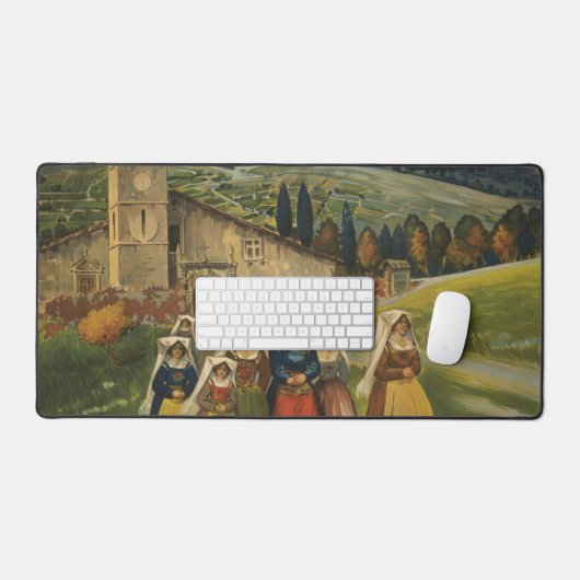イタリアのアブルッツォのためのヴィンテージ旅行ポスター。 デスクマット (キーボード&マウス)