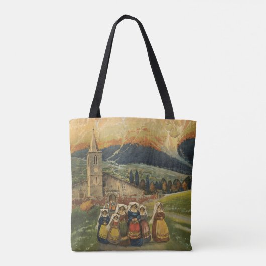 イタリアのアブルッツォのためのヴィンテージ旅行ポスター。 トートバッグ (裏面)