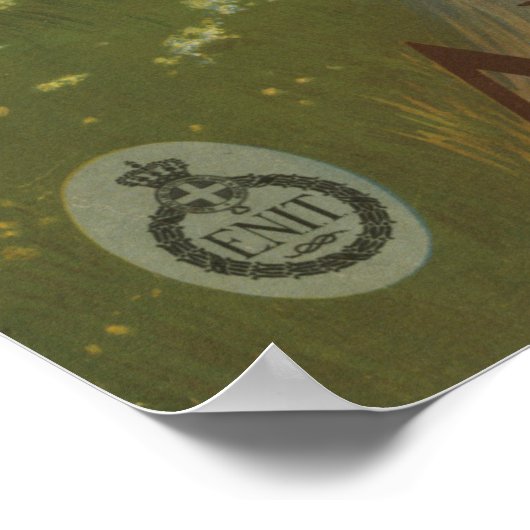 イタリアのアブルッツォのためのヴィンテージ旅行ポスター。 ポスター (角)