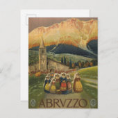 イタリアのアブルッツォのためのヴィンテージ旅行ポスター。 ポストカード (正面/裏面)