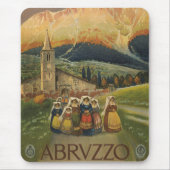 イタリアのアブルッツォのためのヴィンテージ旅行ポスター。 マウスパッド (正面)