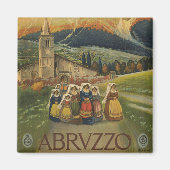 イタリアのアブルッツォのためのヴィンテージ旅行ポスター。 マグネット (正面)