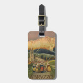 イタリアのアブルッツォのためのヴィンテージ旅行ポスター。 ラゲッジタグ (正面縦)
