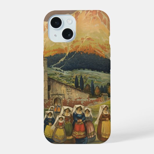 イタリアのアブルッツォのためのヴィンテージ旅行ポスター。 iPhone 15ケース (裏面)