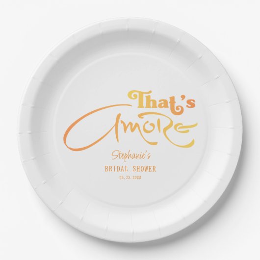 イタリアのアペロールカクテル That's Amore ブライズシャワー ペーパープレート (正面)