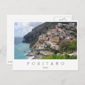 イタリアのアマルフィ海岸のポジターノの町 ポストカード (正面/裏面)