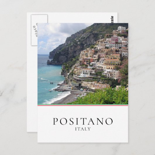 イタリアのアマルフィ海岸のポジターノの町 ポストカード (正面/裏面)