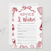 イタリアのアモーレ アドバイスとウィッシュ ブライダルシャワーゲーム 招待状 (正面)