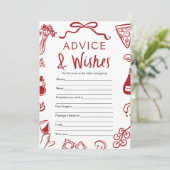 イタリアのアモーレ アドバイスとウィッシュ ブライダルシャワーゲーム 招待状 (スタンド正面)