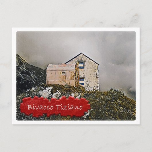イタリアのアルパインハットビワコティツィアーノドロミティ – ポストカード (正面)