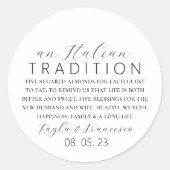 イタリアのアルモンドウェディングトラディションギフトタグ ラウンドシール (正面)