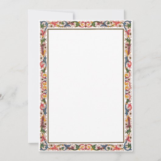 イタリアのアンティークボーダー・セーブ・ザ・デート テンプレート (正面)