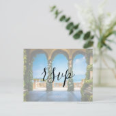 イタリアのアーチエレガントRSVPエンクロージャ インビテーションポストカード (スタンド正面)