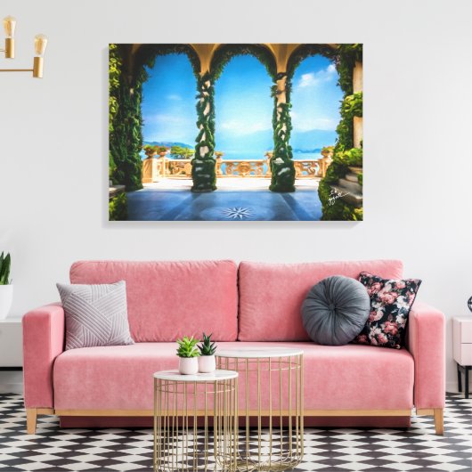 イタリアのアーチカラフルフォトアエレガントート キャンバスプリント (インサイチュ (リビング))