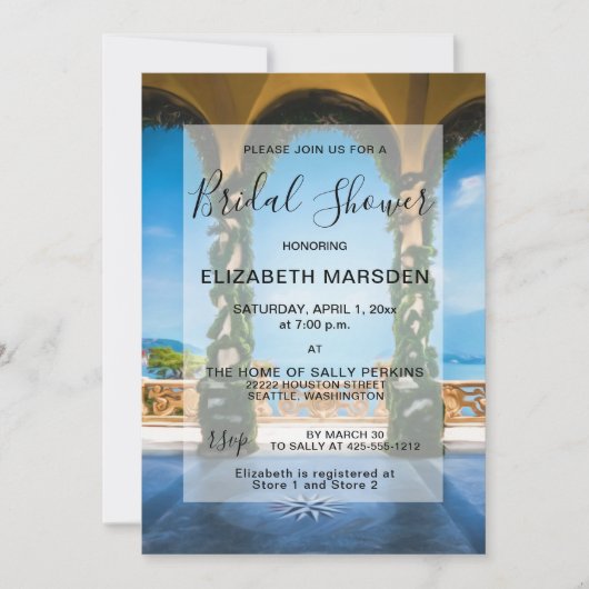 イタリアのアーチズブエレガントライダルシャワーへの招待 招待状 (正面)