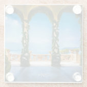 イタリアのアーチ エレガントなイタリアのヴィラ建築 ガラスコースター (裏面)