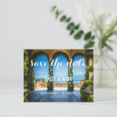 イタリアのアーチ エレガント・セーブ・ザ・デート 案内ポストカード (スタンド正面)