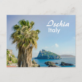 イタリアのイスキアパームとカステッロ・アラゴネーゼ ポストカード