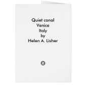 イタリアのイタリアのヴェネツィアの静かな運河 (裏面)