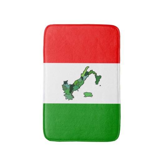 イタリアのイタリアンな旗そして地図 バスマット (正面縦)