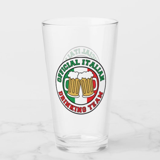 イタリアのイタリアンな飲むチーム旗 タンブラーグラス (正面)