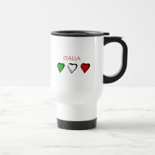 イタリアのイタリア人愛のイタリアのハートの旗 トラベルマグ