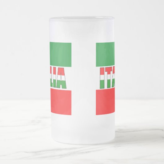 イタリアのイタリア旗 フロストグラスビールジョッキ (中央)