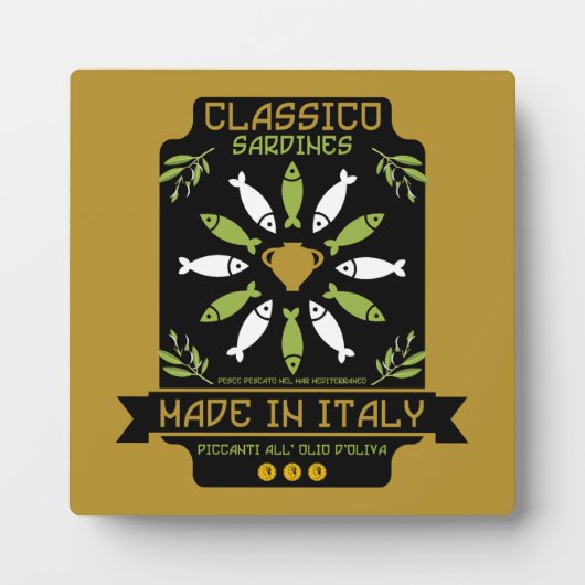 イタリアのイワシ アート プリント キッチン ギフト フォトプラーク (正面)