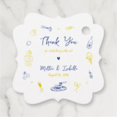 イタリアのエンゲージメントパーティーまたはウェディングのお礼 フェイバータグ (裏面)